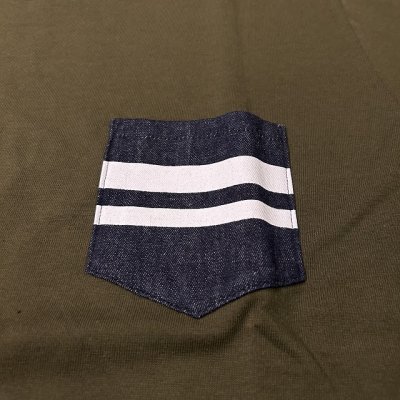 画像2: 桃太郎ジーンズ　デニムポケットＴシャツ　MHTS0003