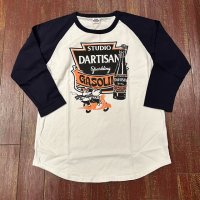 ステュディオ・ダ・ルチザン　七分袖 プリントラグランTシャツ　８１５１A