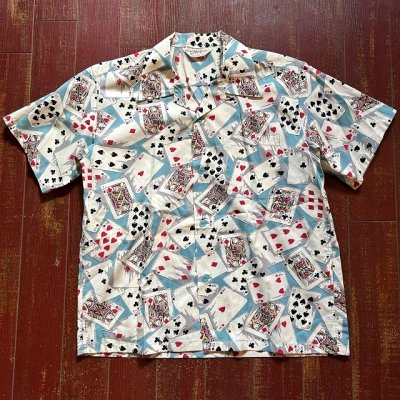 画像1: スターオブハリウッド オープンカラーシャツ   "プレイングカーズ" 　SH３９４９６