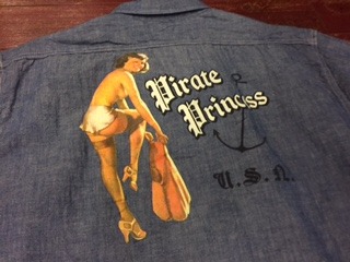 バズリクソンズ　カスタムシャンブレーワークシャツ　「PIRATE PRINCESS」　BR35864