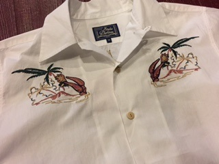 ステュディオ・ダ・ルチザン×ゴジラ　刺繍オープンカラーシャツ　5590