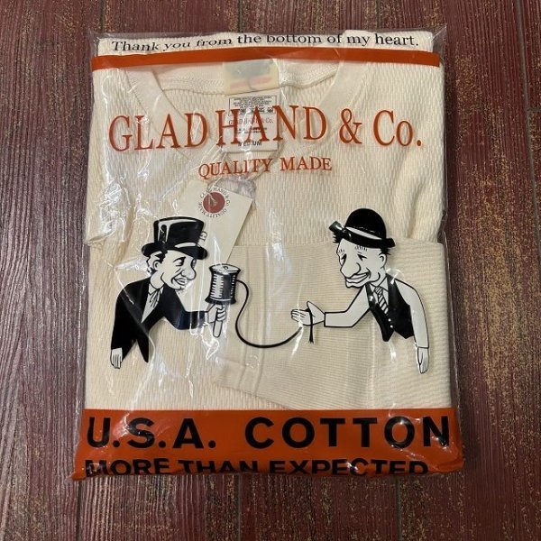 画像1: GLADHAND(グラッドハンド)　スタンダードワッフル L/S Tシャツ(1pack)　GLADHAND-27 (1)