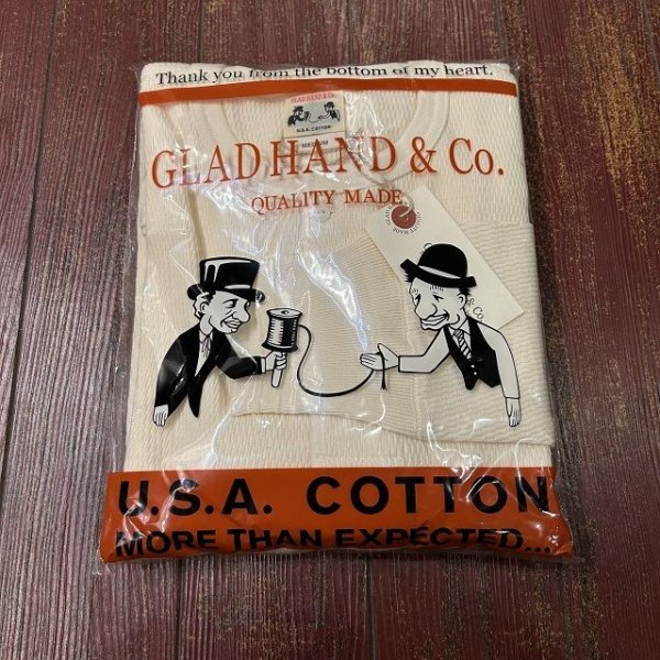 画像1: GLADHAND(グラッドハンド)　スタンダードワッフルヘンリー L/S Tシャツ(1pack)　GLADHAND-28 (1)