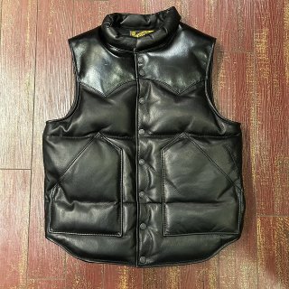 Y'2 LAETHER ワイツーレザー ダウンベスト 黒 Y'2 LEATHER(ワイツーレザー) オールレザーダウンベスト LV-03