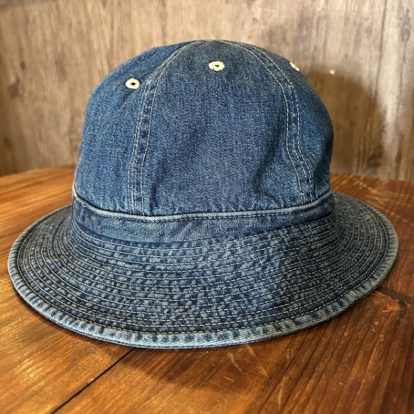 画像4: ウエストライド　デニムアーミーハット ユーズド加工 (4)