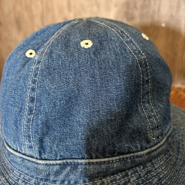 画像6: ウエストライド　デニムアーミーハット ユーズド加工 (6)